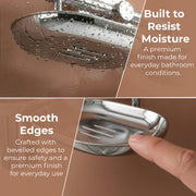 Plantex J4 Stainless Steel Soap Dish with Tumbler Holder/Soap and Brush Holder for Bathrooom/2 in 1 Soap Holder with Toothbrush Holder/Bathroom Accessories (Chrome Finish) Onix