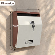 Plantex Letter Box/GI Steel Suggestion Box for Office with Key Lock/Post Box for Gate Home/Complaint Box/Wall Mounted Mail Box - (Orchid & Ivory)