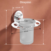 Plantex 304 Grade Stainless Steel Tumbler Holder Stand with Space for Toothbrush Holder/Bathroom Accessories - Olive (Chrome)