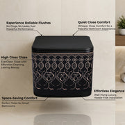 Plantex Ceramic Wall Hung Commode/Rimless Washdown Western Commode/P Trap Western Toilet with Soft Close  Seat Cover - (Matt Black)