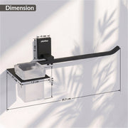 Plantex 304 Grade Stainless Steel Glass Tumbler Holder with Napkin Ring/Toothbrush Holder/Towel Holder for Bathroom/Bathroom Accessories - Pack of 1 (Crystal, Black)