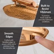 Plantex J4 Stainless Steel Double Soap Dish for Bathroom/Soap Holder for Bathroom/Wall Mounted Soap Holder/Bathroom Accessories (PVD Rose Gold Finish) Onix
