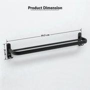 Plantex Aluminium Dual Towel Rod/Towel Hanger/Cloth Hanger for Bathroom with Hooks/Bathroom Accessories (Black) 24 Inch