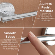Plantex J4 Stainless Steel Towel Holder in Bathroom/Cloth Hanger for Bathroom/24 Inch Towel Rod/Bathroom Accessories (Chrome Finish) Onix