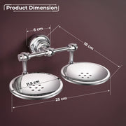 Plantex 304 Grade Stainless Steel Double Soap Holder for Bathroom/Wall Mounted Soap Holder/Bathroom Accessories - Skyllo (Chrome)