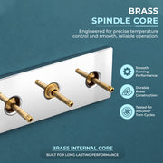 Plantex Brass Concealed Shower Mixer Valve with 3 Lever Exposed Parts Kit/High Flow Manual Diverter/Wall Mounted Bathroom Shower Control Valve (Venice-1538)