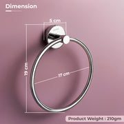 Plantex Stainless Steel Round Napkin Hanger for Bathroom/Towel Holder for Wash Basin/Napkin Holder/Bathroom Accessories - (Chrome) Pack of 1