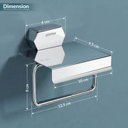Plantex 304 Grade Stainless Steel Toilet Paper Holder for Bathroom/Tissue Paper Roll Holder/Toilet Paper Roll Holder for Bathroom Accessories - (Delta - Chrome)