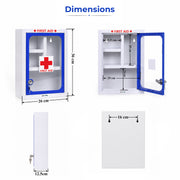 Plantex First Aid Box/Emergency Medicine Storage Box/First Aid Kit Box/Medical Box for Home, School & Office/Lockable with Multi Compartment - (Blue & White) ÃƒÂ¢Ã¢â€šÂ¬Ã¢â‚¬Å“ Big Size Wall Mount ÃƒÂ¢Ã¢â€šÂ¬Ã¢â‚¬Å“ Metal