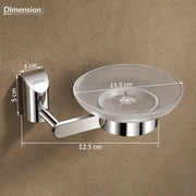 Plantex Smero Pure Brass and Glass Soap Holder for Bathroom & Kitchen/Soap Stand/Case/Dish/Bathroom Accessories - Superb (Chrome)