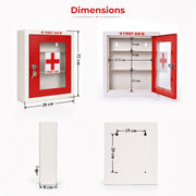 Plantex First Aid Box/Emergency Medical Kit Box for Medicine Storage/Multi Compartment First Aid Kit Boxes for Home, School, Office with Key Lock - GI Steel (Red & Ivory)