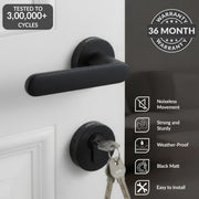 Plantex Door Lock - Main Door Lock Set with Keys/Mortise Door Locks for Home/Office/Hotel - Pack of 1 (OHMH-81, Z-Black)
