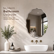 Plantex Frameless Oval Mirror for Wall/Mirror with Beveled Smooth Edges/Mirror for Bathroom/Dressing Room/Living Room/Bedroom/Entryway - (15 X 18 Inch)