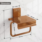 Plantex 304 Grade Stainless Steel Stylish and Durable Toilet Paper Stand/Bathroom Tissue Paper Holder with Mobile Stand/Bathroom Accessories (Crystal,PVD Rose Gold)
