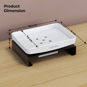 Plantex Single Soap Dish/Stainless Steel and ABS Soap Dish for Bathroom/Soap Stand/Holder/Bathroom Accessories - (Black & White)