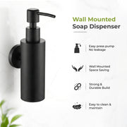 Plantex Liquid Soap Dispenser for Bathroom/304 Grade Stainless Steel Shampoo Dispenser/Round Hand wash Dispenser/Bathroom Accessories - Pack of 1 (Regent, PVD Black)