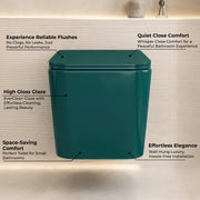 Plantex Platinum Ceramic Wall Hung Commode / P Trap Western Commode for Toilet/ Rim Washdown Western Toilet with Soft Close Toilet Seat Cover- (Palm)