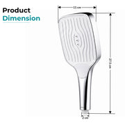 Plantex ABS Hand Shower for Bathroom/3 Mode Multifunctional Shower/Rectangle Hand Shower Without Hose Pipe for Home/Hotel - (Chrome & White, H510)