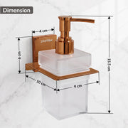 Plantex 304 Grade Stainless Steel Liquid Soap Dispenser for Bathroom/Frosted Glass Hand wash Dispenser/Bathroom Accessories - Pack of 1 (Crystal, PVD Rose Gold)
