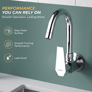 Plantex Kitchen Sink Tap with Water Saving Nozzel/Wall Mount Sink Tap for Kitchen Basin with 360° Swivel Spout (Celesiya-1247)