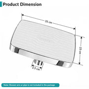 Plantex ABS Shower Head for Bathroom/14x9 inch Head for bathroom/Rain Showers Head for bathroom/Pressurized Showers Head – (Chrome & White, D510)