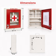 Plantex First Aid Box/Medical Box/Emergency First Aid Kit Box/Medicine Storage Boxes for Home, School & Office with Multi Compartment - (Red & Ivory) – Wall Mount – Metal