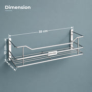 Plantex Wall Mounted Shelf for Bathroom/Stainless Steel Kitchen Shelf with Railings/Perfume Rack/Bathroom Accessories Holder (14 inch, Chrome)