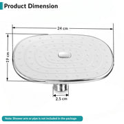 Plantex ABS Shower Head for Bathroom/10x8 Inch Rain Shower Head/Pressurized Overhead Shower/Self Cleaning Shower Head/Water Saving – (Chrome, D326)