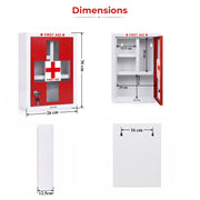Plantex Metal Emergency First Aid Box for Home/Medical Boxes for Medicine Storage with Multi Compartments for School, Office - with Lock (Red & White) Big Size, Wall Mount