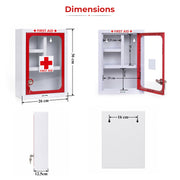 Plantex First Aid Box/Medicine Storage Box/Emergency First Aid Kit Box/Medical Box for Home, School & Office/Medicine Organizer with Multi Compartment - (Red & White) – Big Size Wall Mount – GI Steel