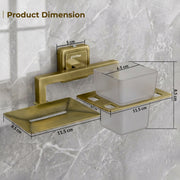 Plantex 304 Stainless Steel Soap Holder/Tumbler Holder/Soap and Brush Holder Stand for Bathroom and Wash Basin Decan (Antique)
