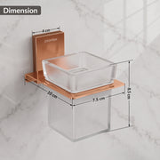 Plantex 304 Grade Stainless Steel Glass Tumbler Holder/Toothbrush Holder for Bathroom/Bathroom Accessories – Pack of 1 (Crystal, PVD Rose Gold)