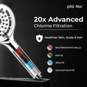 Plantex Abs Hand Shower For Bath/6 Mode Shower Hand With1.5 Meter Flexible Hose Pipe With Wall Hook-(Chrome)