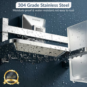 Plantex 304 Grade Stainless Steel 2in1 Soap Holder with Tumbler Holder/Soap Holder for Bathroom/ABS Material Bathroom Accessories - Pack of 1, Squaro (Chrome)
