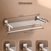 Plantex 304 Grade Stainless Steel 24 inch Towel Rack for Bathroom/Towel Stand/Hanger/Bathroom Accessories - Darcy (Chrome)