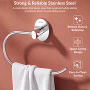 Plantex 304 Grade Stainless Steel Compact Napkin Holder for Wash Basin/Hand Towel Hanger/Holder for Bathroom Accessories - Olive (Chrome)