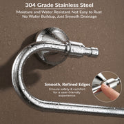 Plantex 304 Grade Stainless Steel Washbasin Towel Holder/Hand Towel Hanger/Napkin Ring for Kitchen/Bathroom Accessories (Chrome) Niko