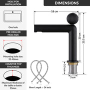 Plantex Brass Wash Basin Mixer Tap/Thermostatic Hot & Cold Basin Mixer Faucet/Deck Mount Pillar Spout for Bathroom Sink - Pack of 1 (APS-4601, Black Matt)