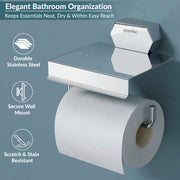 Plantex 304 Grade Stainless Steel Toilet Paper Holder for Bathroom/Tissue Paper Roll Holder/Toilet Paper Roll Holder for Bathroom Accessories - (Delta - Chrome)