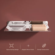 Plantex Stainless Steel Double Soap Holder for Bathroom/Soap Stand/Soap Dish/Wall Mounted Soap Holder/Bathroom Accessories