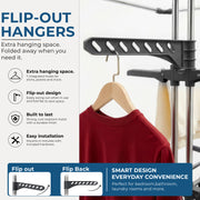 Plantex Stainless Steel Cloth Stand/Foldable Cloth Stand for Balcony/Stand for Cloth Drying with 4 Hangers (Chrome & Gray) Aeronest Jumbo