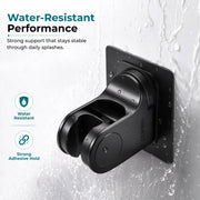 Plantex ABS Hand Shower Holder For Bathroom/Strong Self Adhesive Adjustable Handheld Shower/No Drilling Wall Mount Bracket - Pack of 1 (Black)