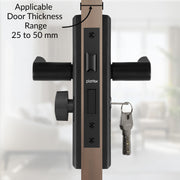 Plantex Door Lock Set - Main Door Lock Plate Handle Set/Mortise Lock with 3 Keys/Lock Body and Cylinder - Pack of 1 (OHMH-81, Z-Black)