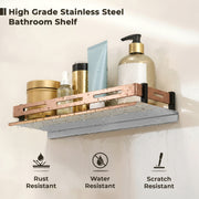 Plantex Multipurose Shelf for Bathroom/Stainless Steel Shelf/Bathroom Accessories - (15 x 5 Inch, PVD Rose Gold)