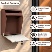 Plantex Letter Box/GI Steel Suggestion Box for Office with Key Lock/Post Box for Gate Home/Complaint Box/Wall Mounted Mail Box - (Orchid & Ivory)