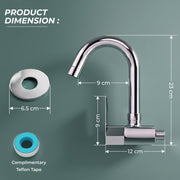 Plantex Kitchen Sink Tap with Water Saving Nozzel/Wall Mount Sink Tap for Kitchen Basin with 360° Swivel Spout (Celesiya-1247)