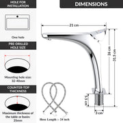 Plantex Brass Wash Basin Mixer Tap/Hot & Cold Basin Mixer Faucet/Deck Mount Pillar Spout for Bathroom Sink - Pack of 1 (APS-4603, Chrome)