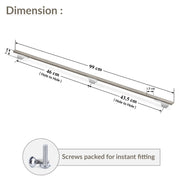 Plantex Aluminium Cabinet Handle/900mm Wardrobe Handle for Home/Cupboard Door Pull-Push Handles for Office - Pack of 1 (DTC-5580, Satin White & Chrome)