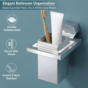 Plantex 304 Grade Stainless Steel Tumbler Holder for Bathroom/Toothbrush Holder/Toothpaste/Razor Holder/Bathroom Accessories - Pack of 1 (Delta, Chrome)