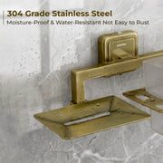 Plantex 304 Stainless Steel Soap Holder/Tumbler Holder/Soap and Brush Holder Stand for Bathroom and Wash Basin Decan (Antique)